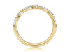 14K Yellow Gold Alternating Marquise and Round Diamond Wedding Band