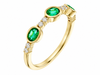 Allison Kaufman 14K Yellow Gold Bezel-Set Emerald and Diamond Ladies Wedding Ring