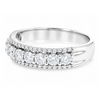 Allison Kaufman 14K White Gold 3-Row 1 Carat Diamond Wedding Ring