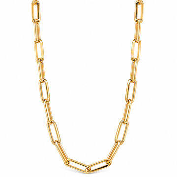 18K Yellow Gold Paperclip Necklace