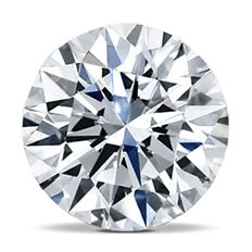 Face up view of a round diamond